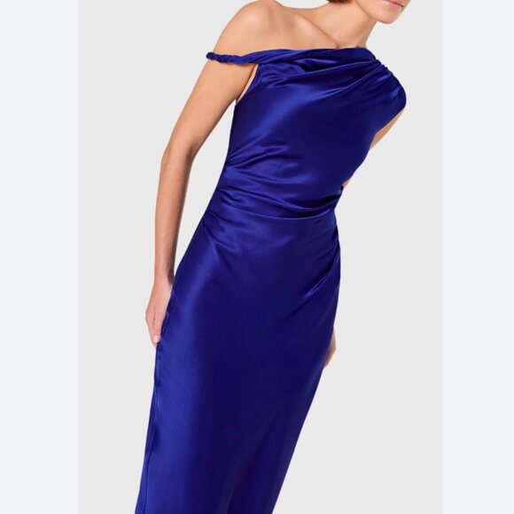 Amanda Uprichard Blue One-Shoulder Maxi Dress - Picture 2 of 7